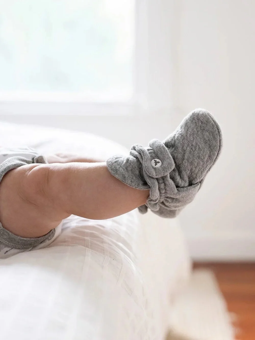 Soft Grey Baby Booties - Burt’s Bees